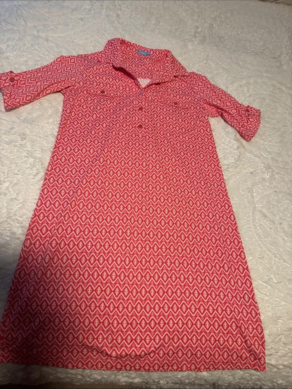 J.McLaughlin Women's Geometric Mini Dress Pink & White Size Medium